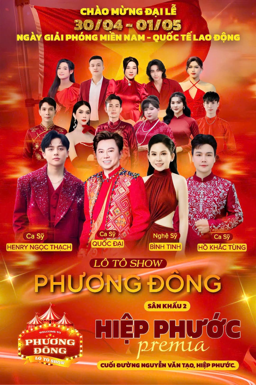 Poster sự kiện 30/4 tại Hiệp Phước Premia với Lô Tô Show
