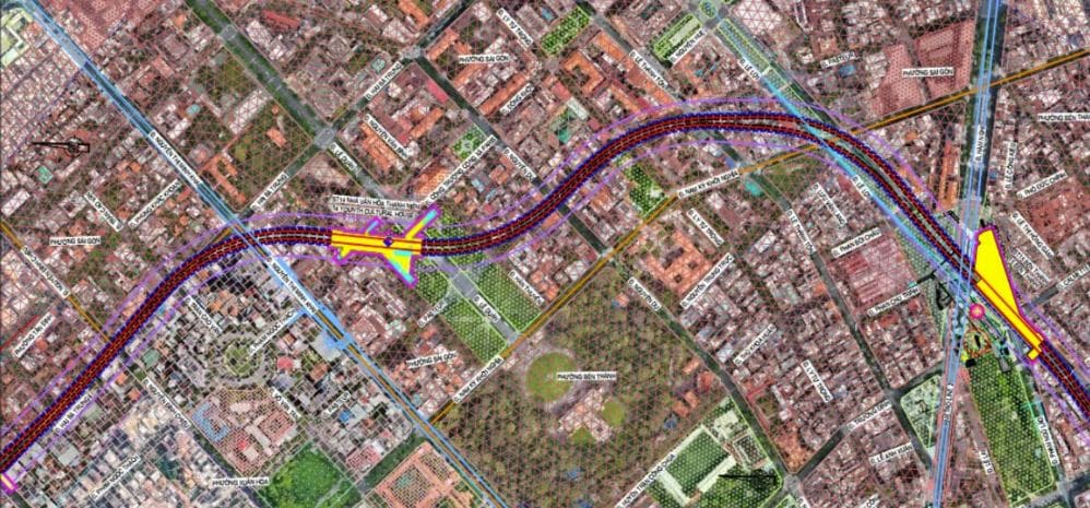 Bản đồ quy hoạch hướng tuyến và các ga ngầm tuyến Metro số 4 TPHCM