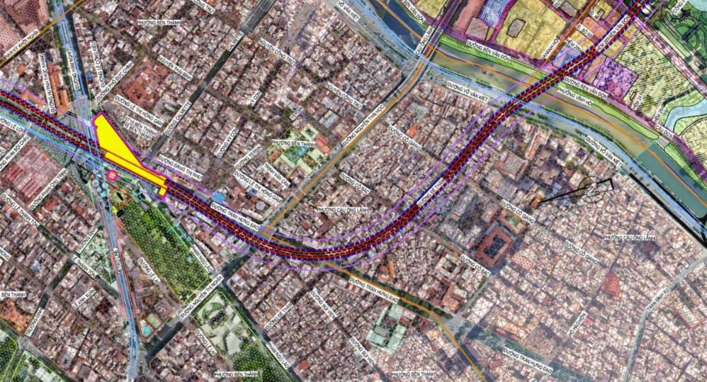 Mặt cắt kỹ thuật và không gian kiến trúc các tầng nhà ga ngầm Metro số 4